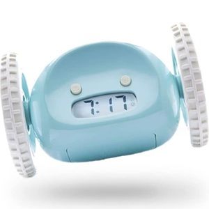 Clocky Alarm Clock On Wheels - Blue